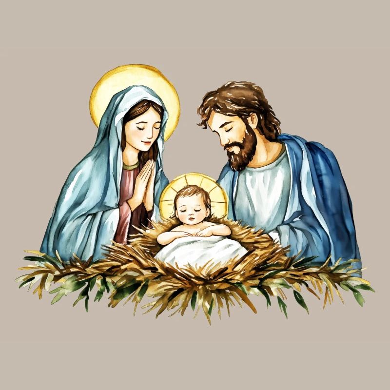 Weihnachtspullover Weihnachten an der Krippe Jesus