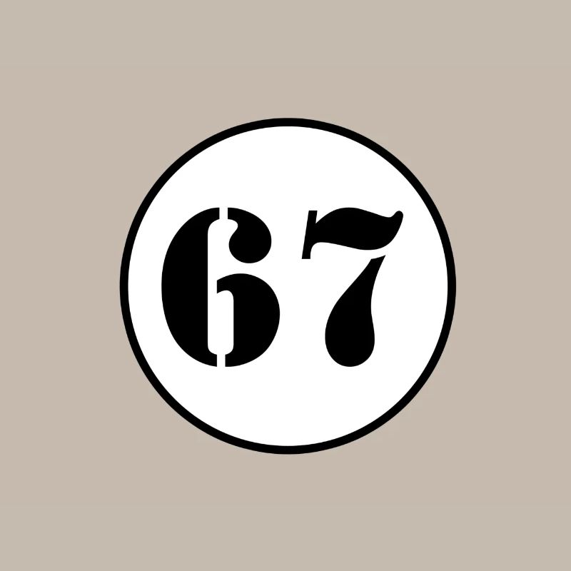 NUMMER 67 Siebenundsechzig Geburtstag Geschenk
