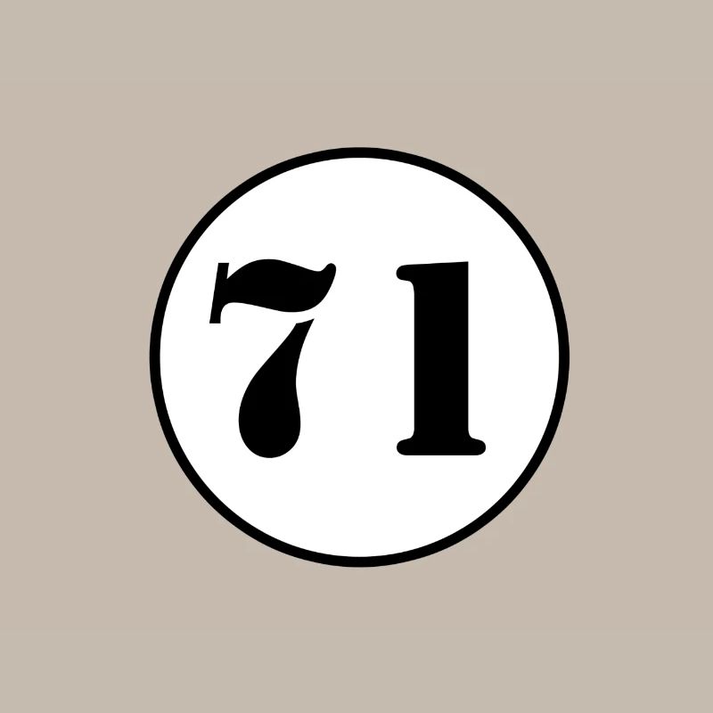 NUMMER 71 Einundsiebzig Geburtstag Geschenk