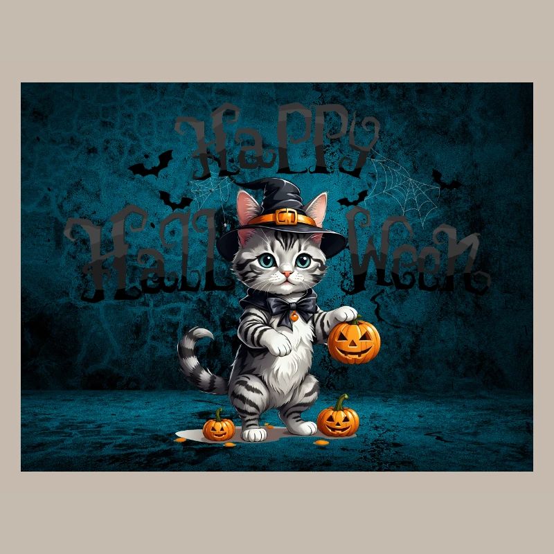 Effrayant Mignon Halloween Chat Effrayant