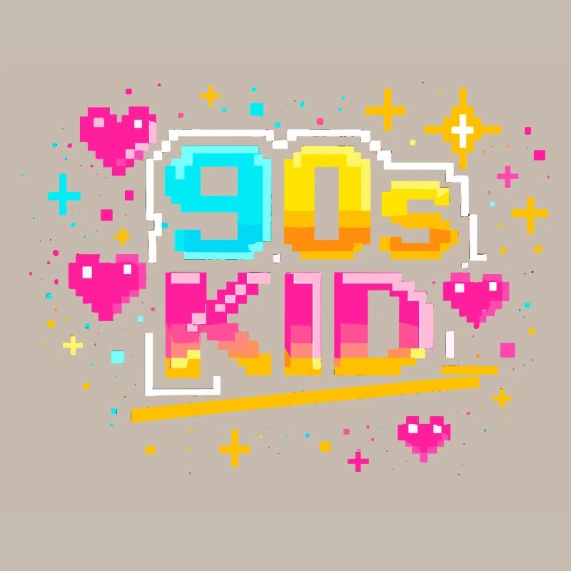90s Pixelkid Neon Retro
