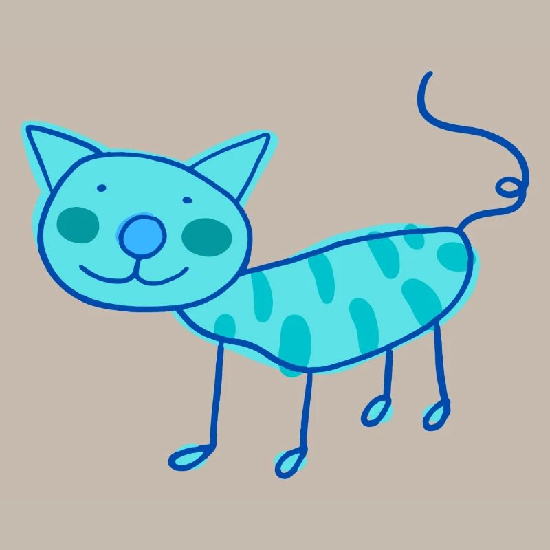 Doux chat de chat d’enfants en couleur