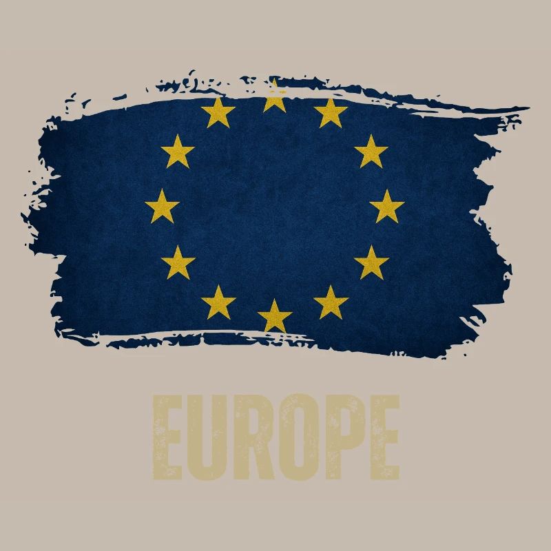 Drapeau grunge de l’Europe, j’aime l’Europe