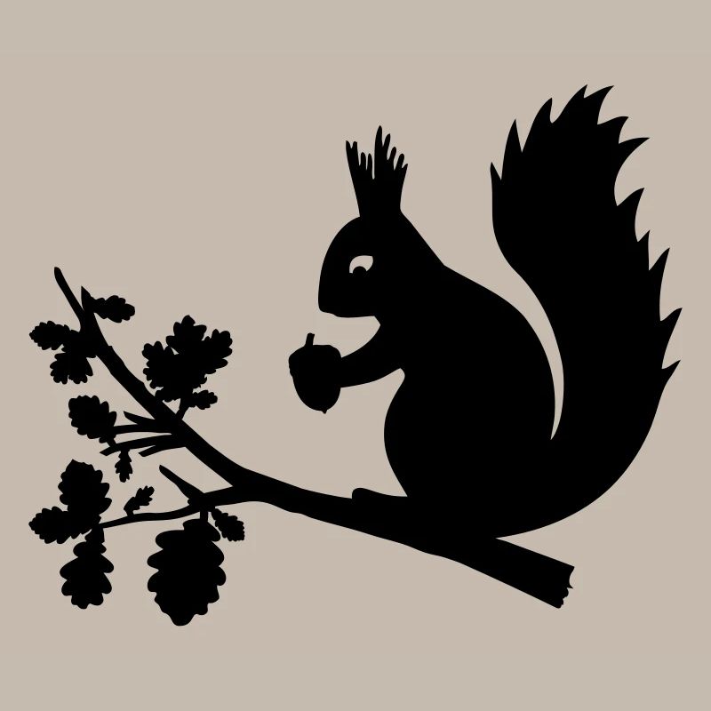 Eichhörnchen Eichel Zweig Eiche Blätter Baum Wald
