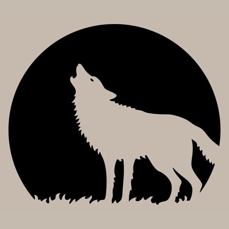 Heulender Wolf Bei Vollmond (1C)
