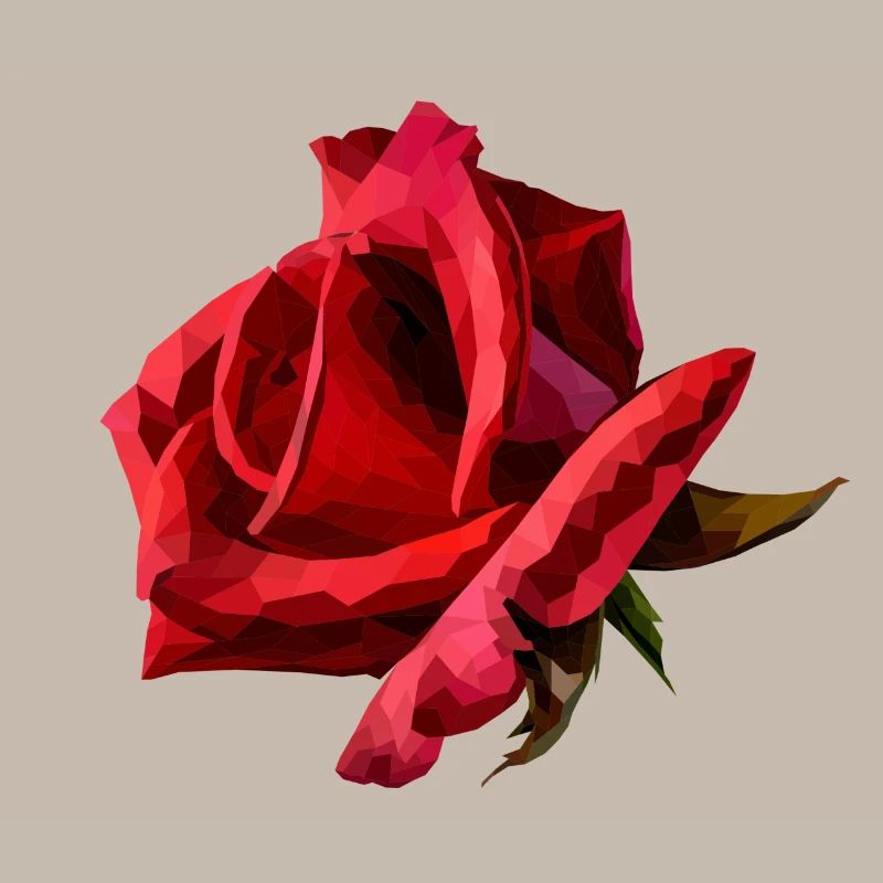 Rote Rose Polyart