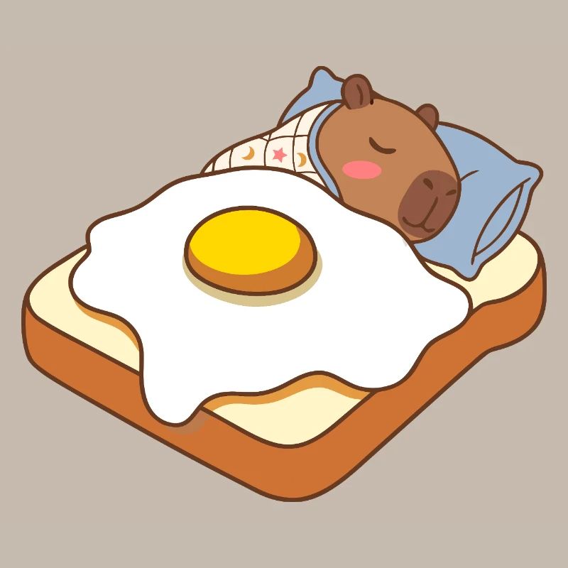 Eggpybara : Un capybara mignon sur un petit-déjeuner toasté