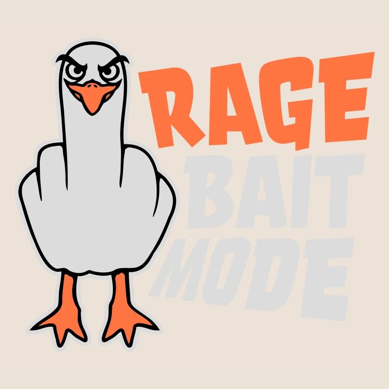 Rage Appât Mode Mouette Oiseau Méchant Drôle Provocation