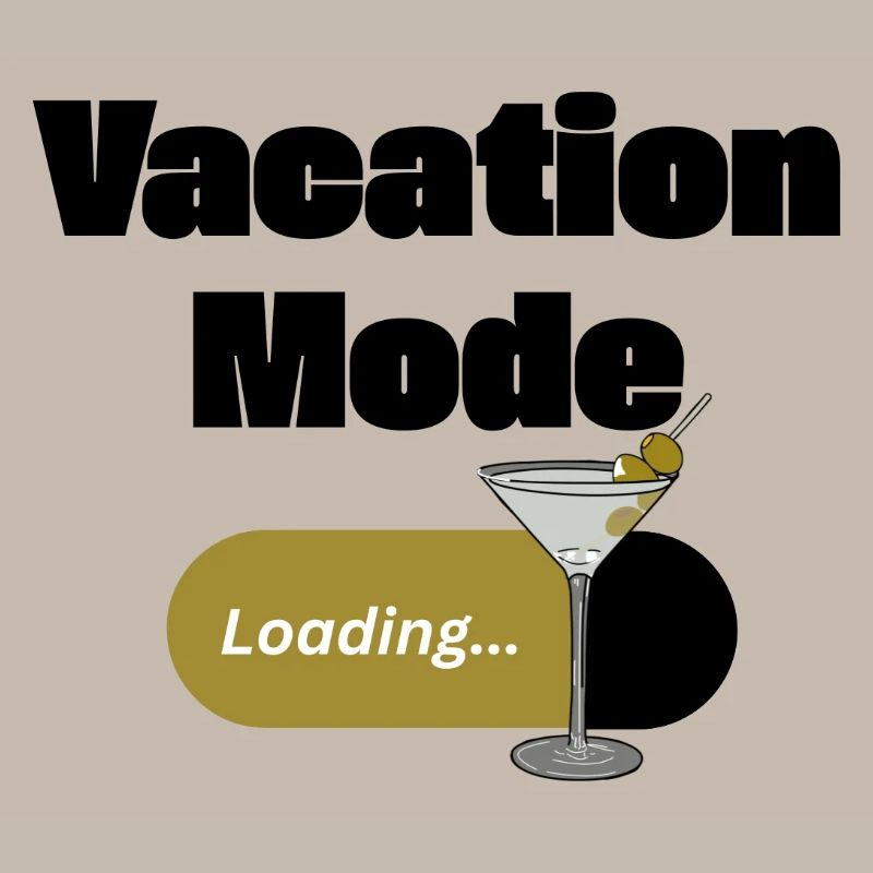 Vacation Mode On – Martini with loading bar (dark)