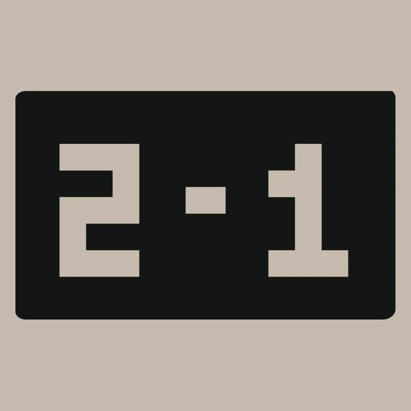 Retrogaming Score de jeu 2 à 1 Gagné Pixelig