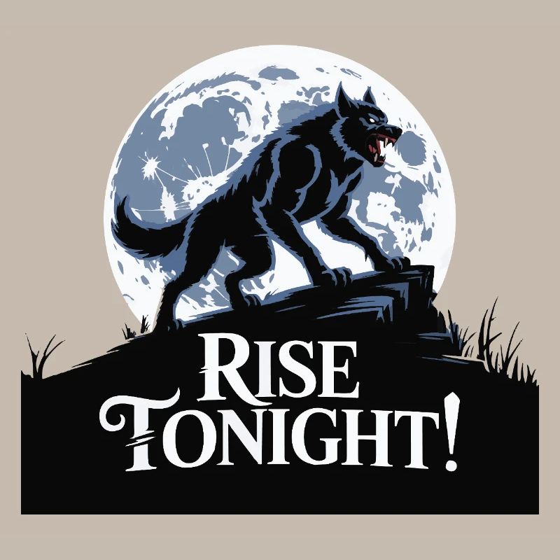 Lone Wolf Rise Tonight Moon Graphic