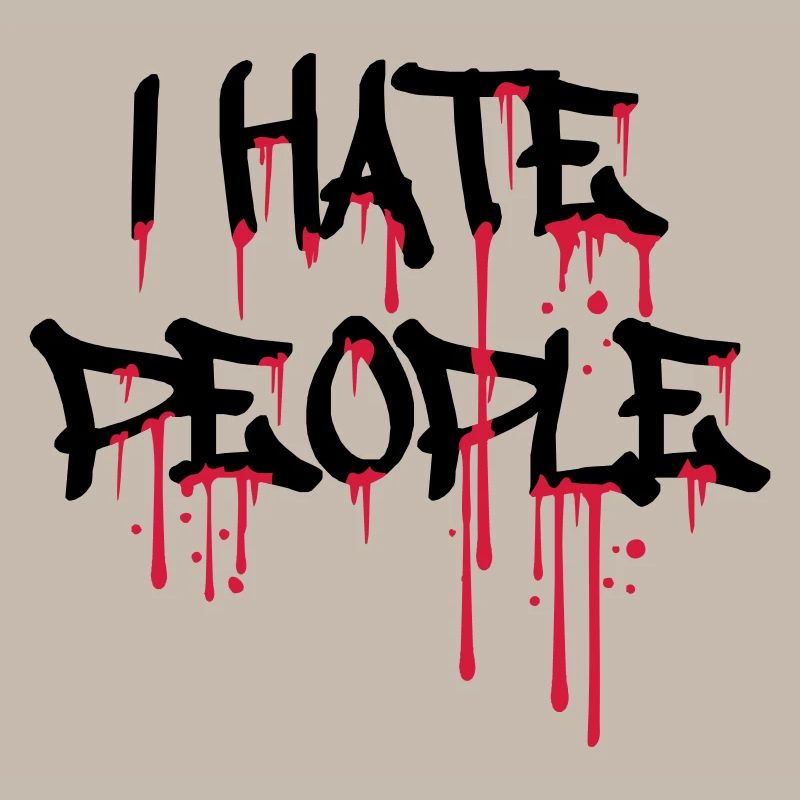 cool i hate people text graffiti spray tropfen blu