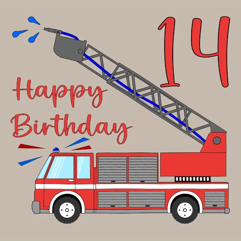 Fire engine Happy Birthday 14