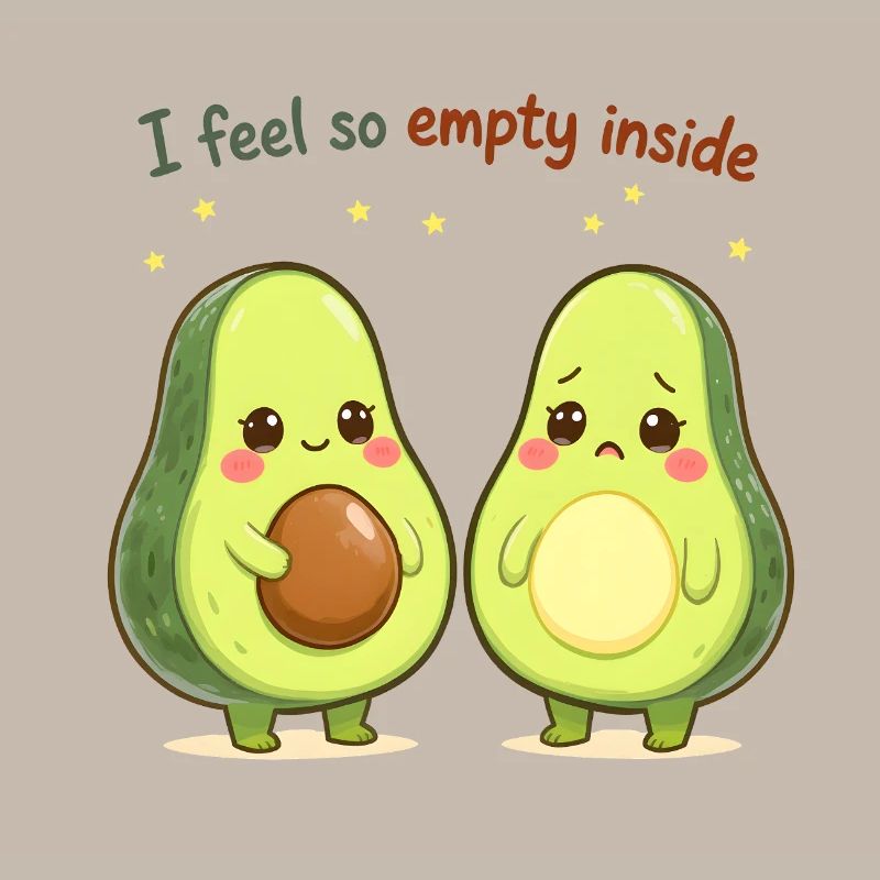 Süßes Avocado Design “I Feel So Empty Inside”