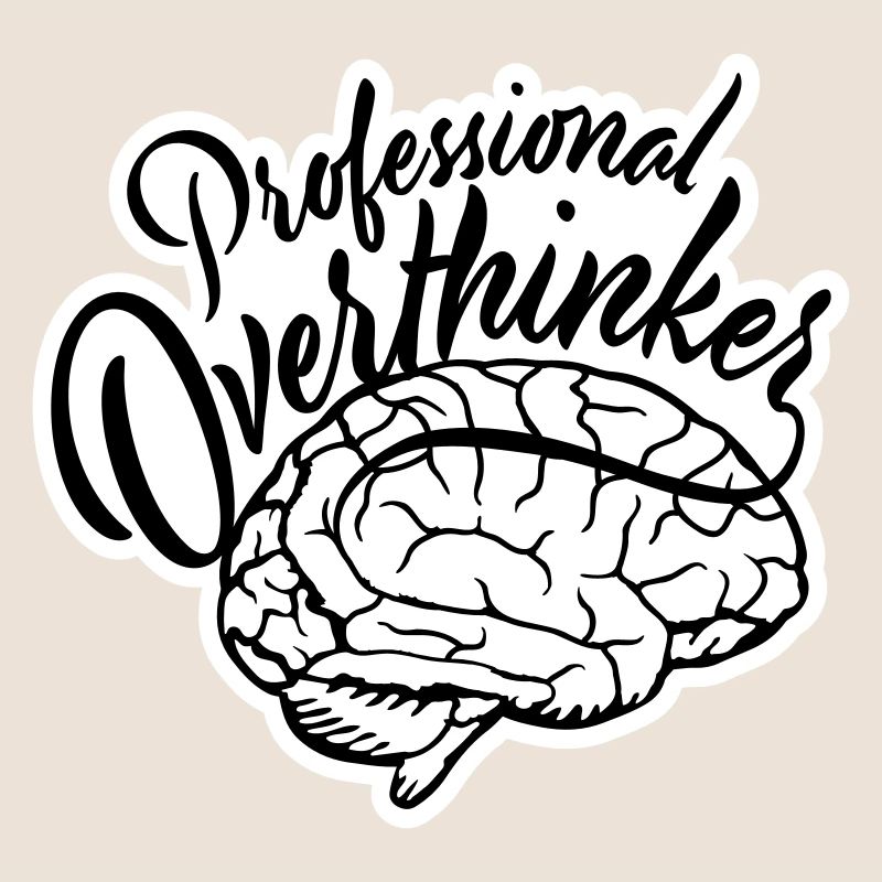 Professional Overthinker Funny Brooding Anxiety Logo