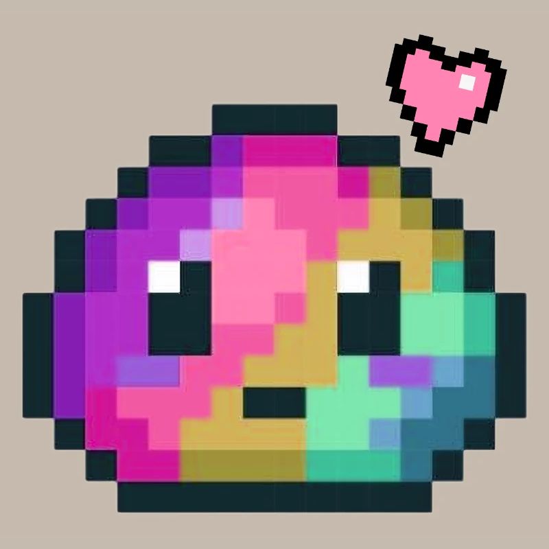 Pixel Farbexplosion Herz 8 Bit Retro Style 