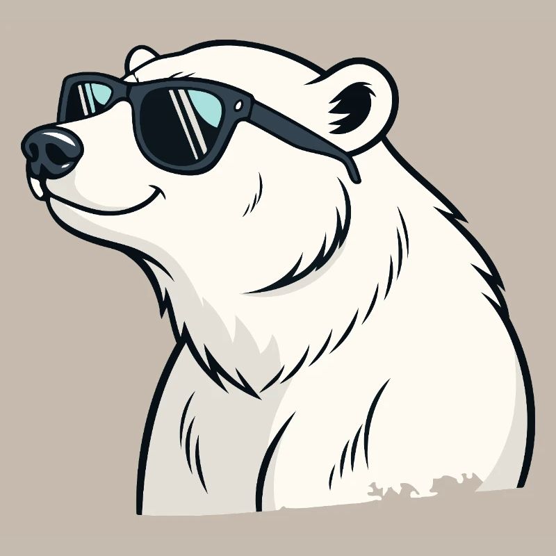 Cooler Eisbär mit Brille