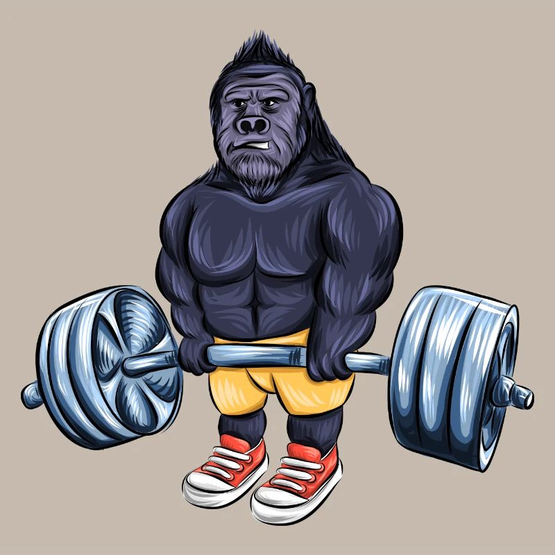 cooler Gorilla Training Geschenk Gewichte heben