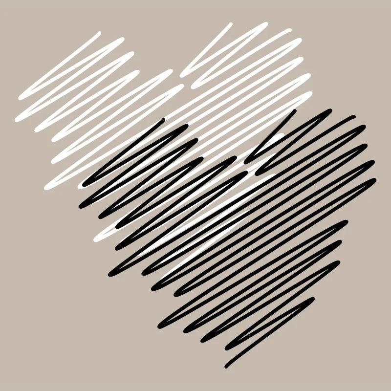 Two Hearts Scribble