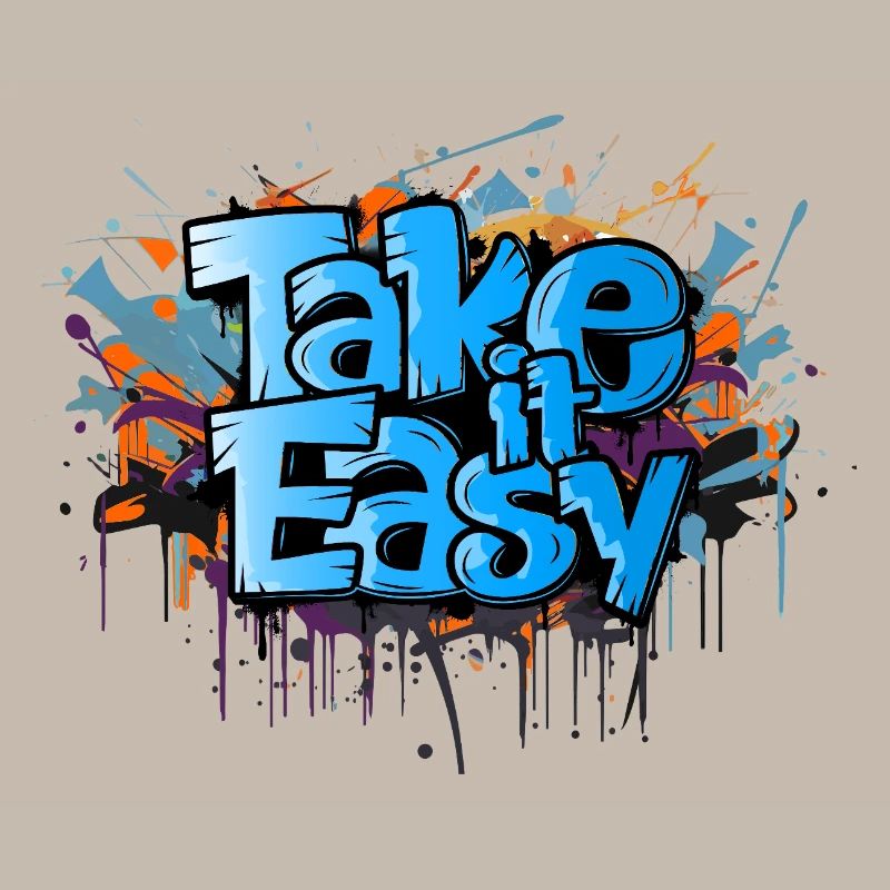 take it easy Graffiti Kunst cooler Spruch