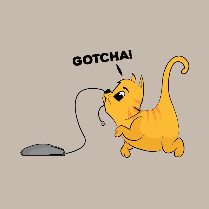 Katze fängt computer Maus Geschenk Kätzchen