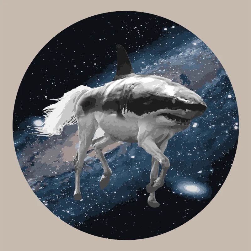 Shark horse in outer space