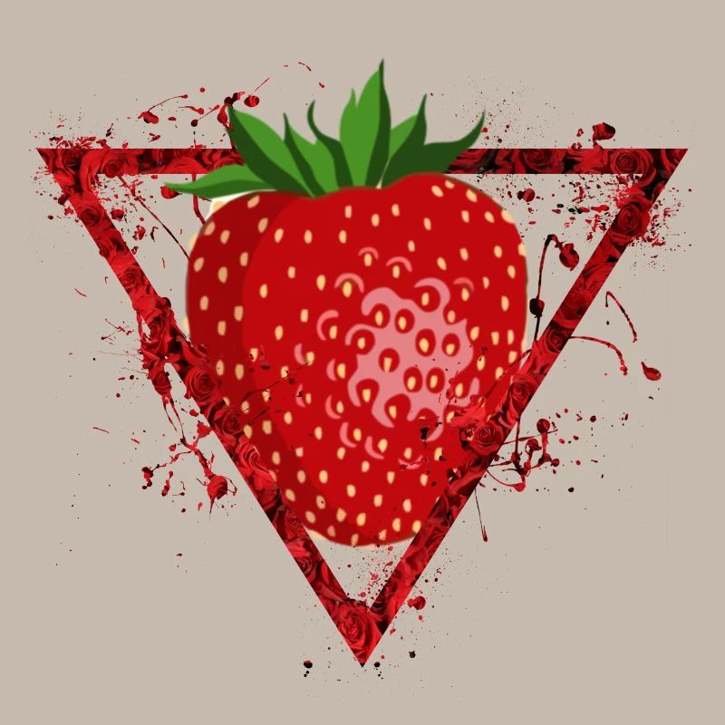 Fraise abstraite dans le triangle de rose