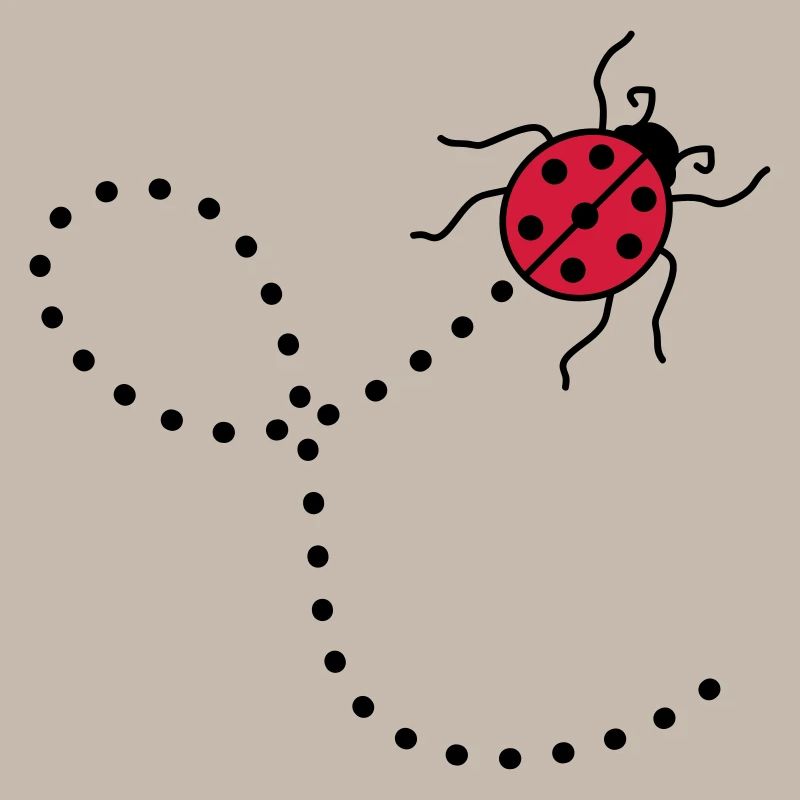 line dashed path path ladybug small sues