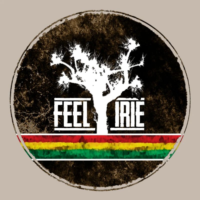 Feel Irie Tree avec des rayures reggae