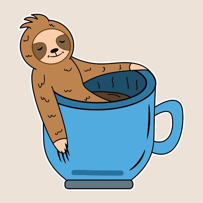 Funny sloth Caffeine Coffee Drinking coffee cup