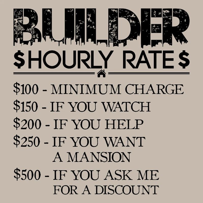 Tarif horaire Constructeur - noir - Constructeur de maison