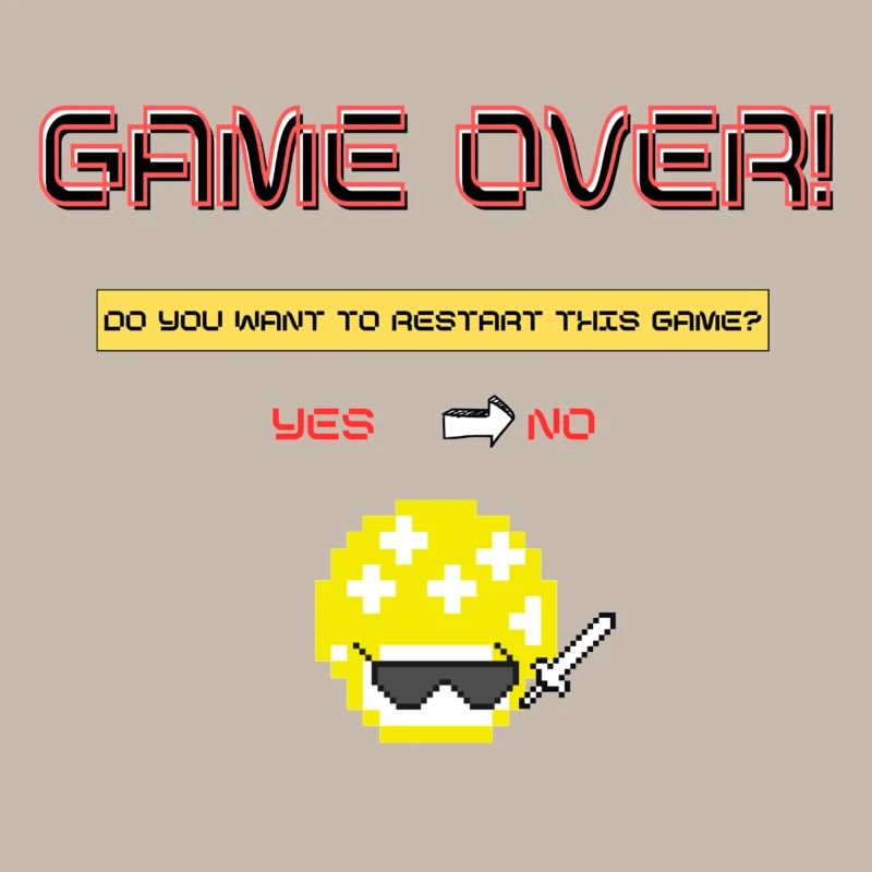 Pixel Art 8 bits Retro Game Over