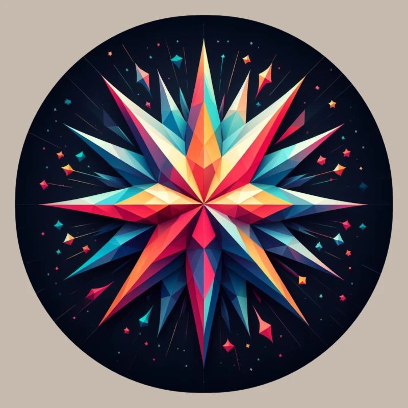 Étoile polygonale colorée