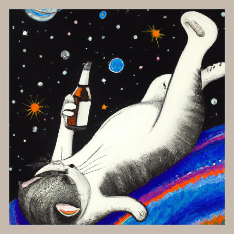 Chat ivre dans l’espace.
