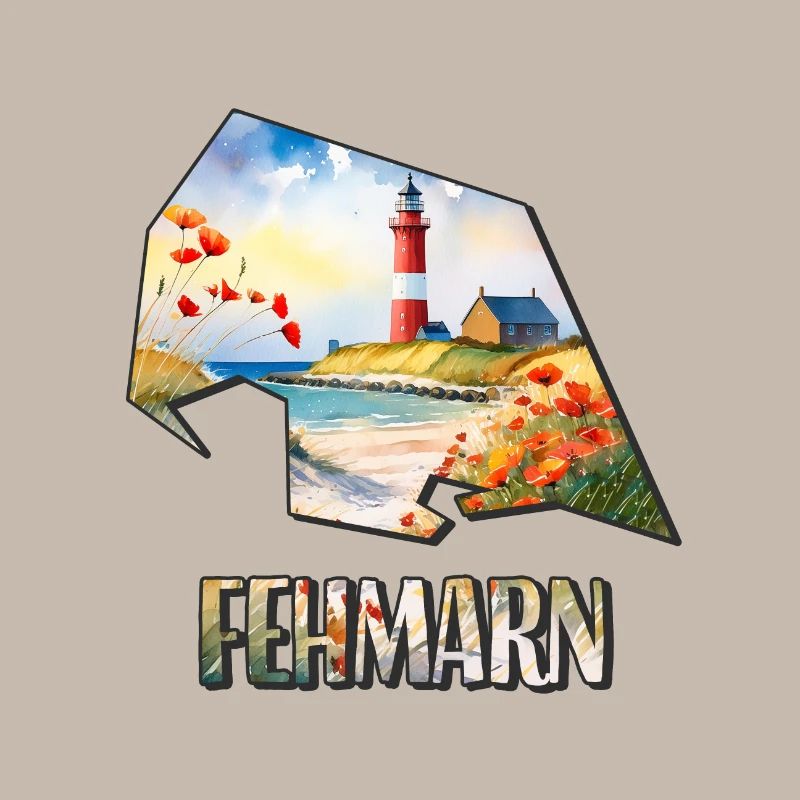 Watercolor Map Fehmarn
