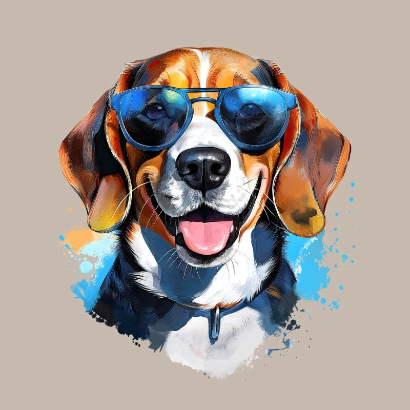 Beagle avec lunettes de soleil