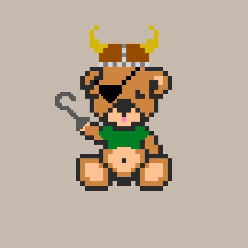 Pixelbär Wikinger