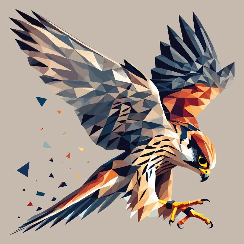 Falke Greifvogel Polygon Stil