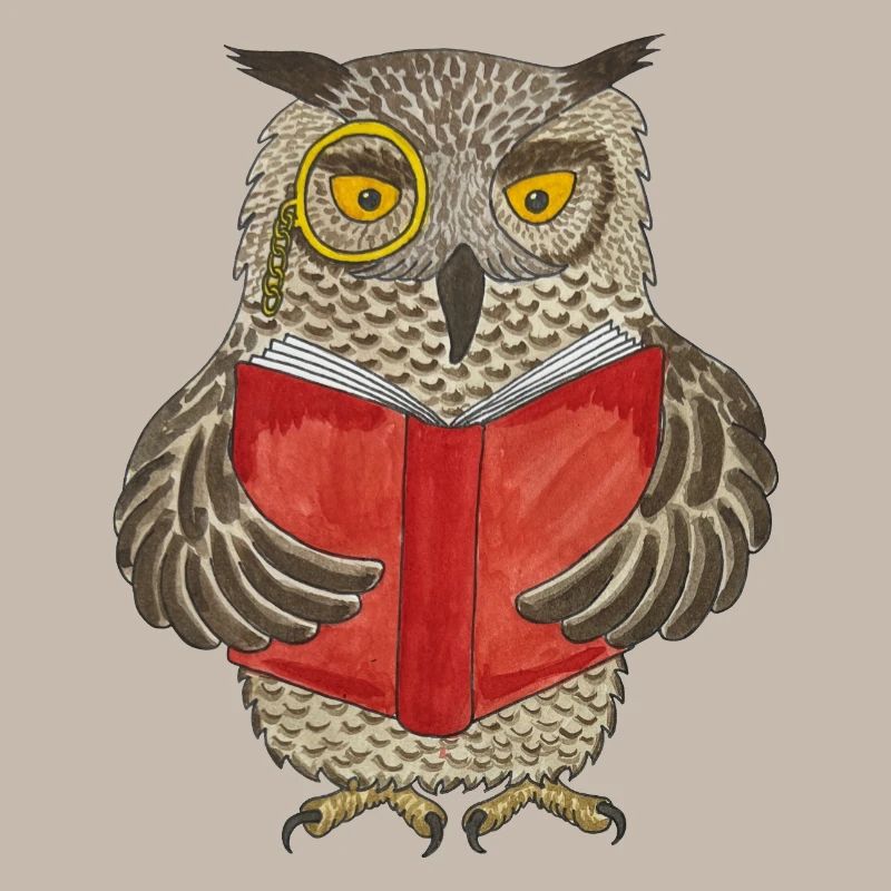 Leseeule Eule Bücherwurm lesen Buchliebe Leseratte