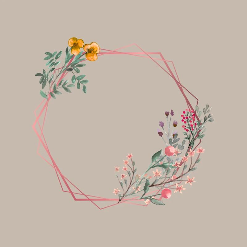 Hexagone à décor de fleurs