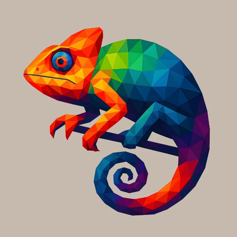 WPAP Style Animals - Chameleon