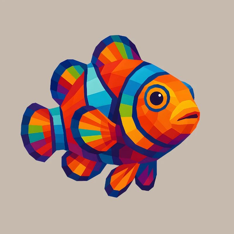 WPAP Polygon Stil Tiere - Clownfisch