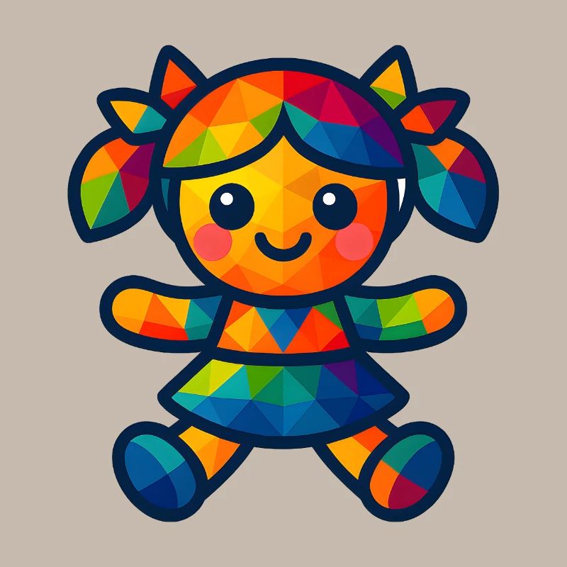 Poupée bébé de style kawaii WPAP Polygon
