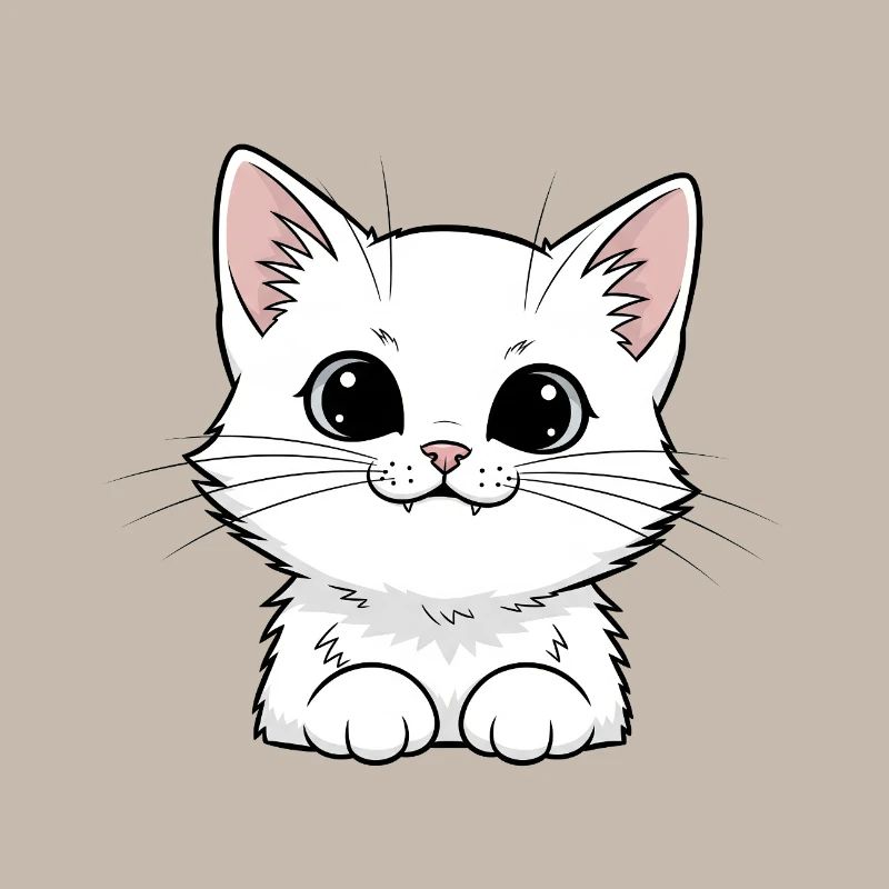 Mignon design de chaton blanc