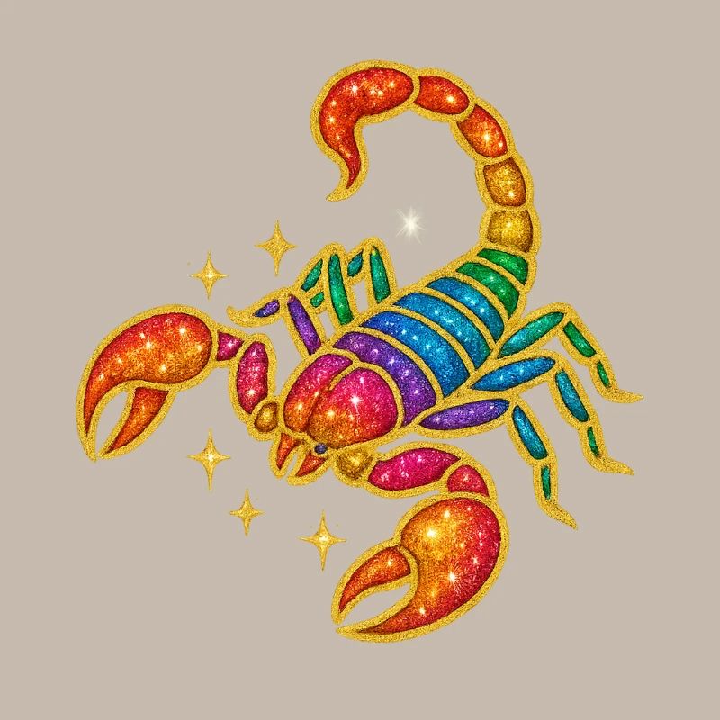 Rainbow Glitter Scorpio