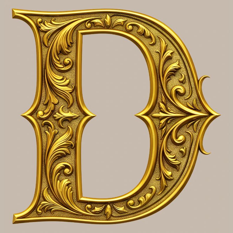 Initiale D Dorée Ornementale
