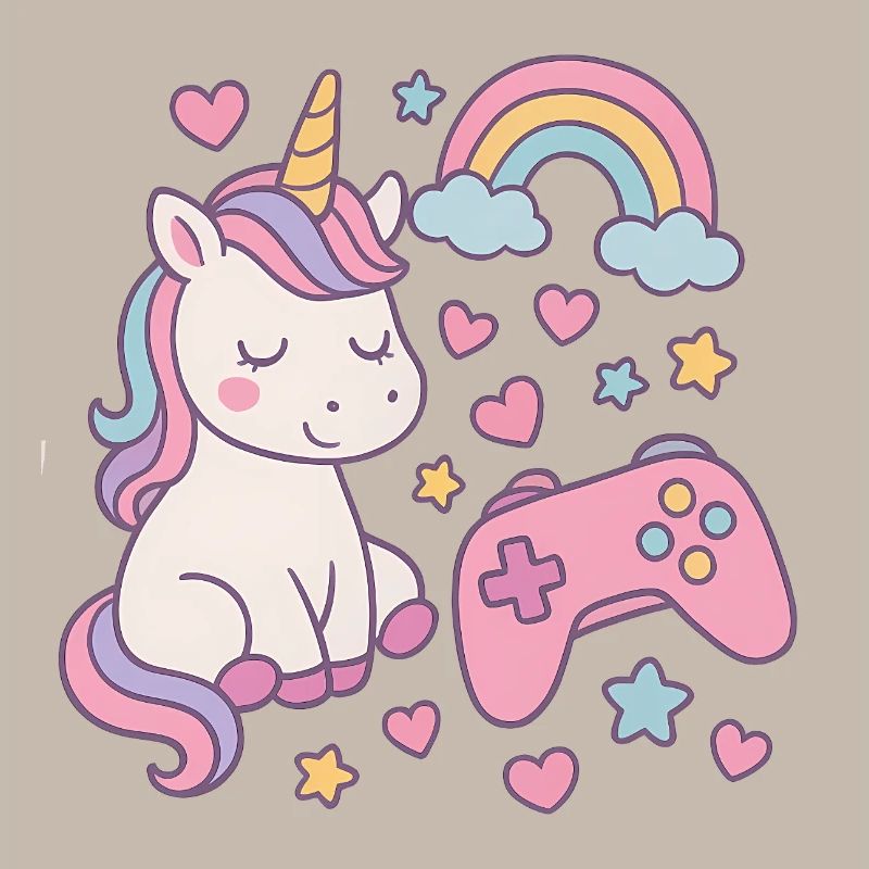 Super süßes Einhorn mit Gaming-Feeling