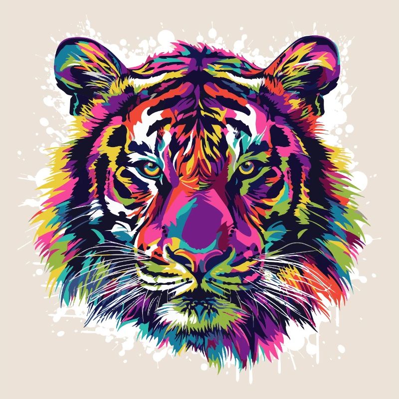 Tiger Tier Farbklecks