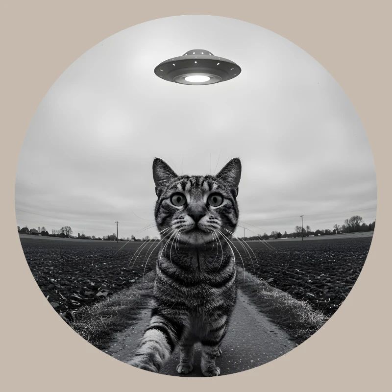 Design drôle d’extraterrestre d’un chat spatial OVNI