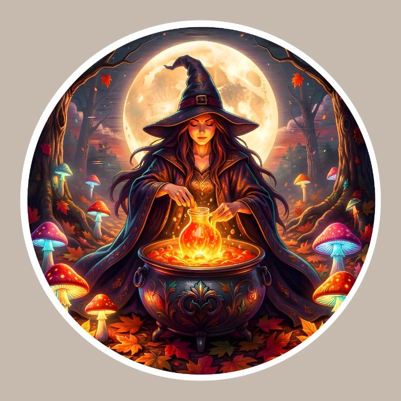 Moonlit Witch Cauldron Magic